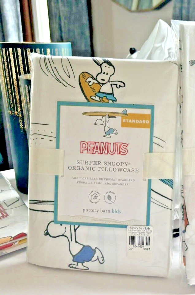Pottery Barn Snoopy cacahuetes Espacio de vacaciones Escuela Regalo Funda de almohada Navidad SET 2 Foto 2 de 4