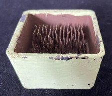 Vintage 2 1/4" Square Pin Cup - Metal Spike Flower Frog