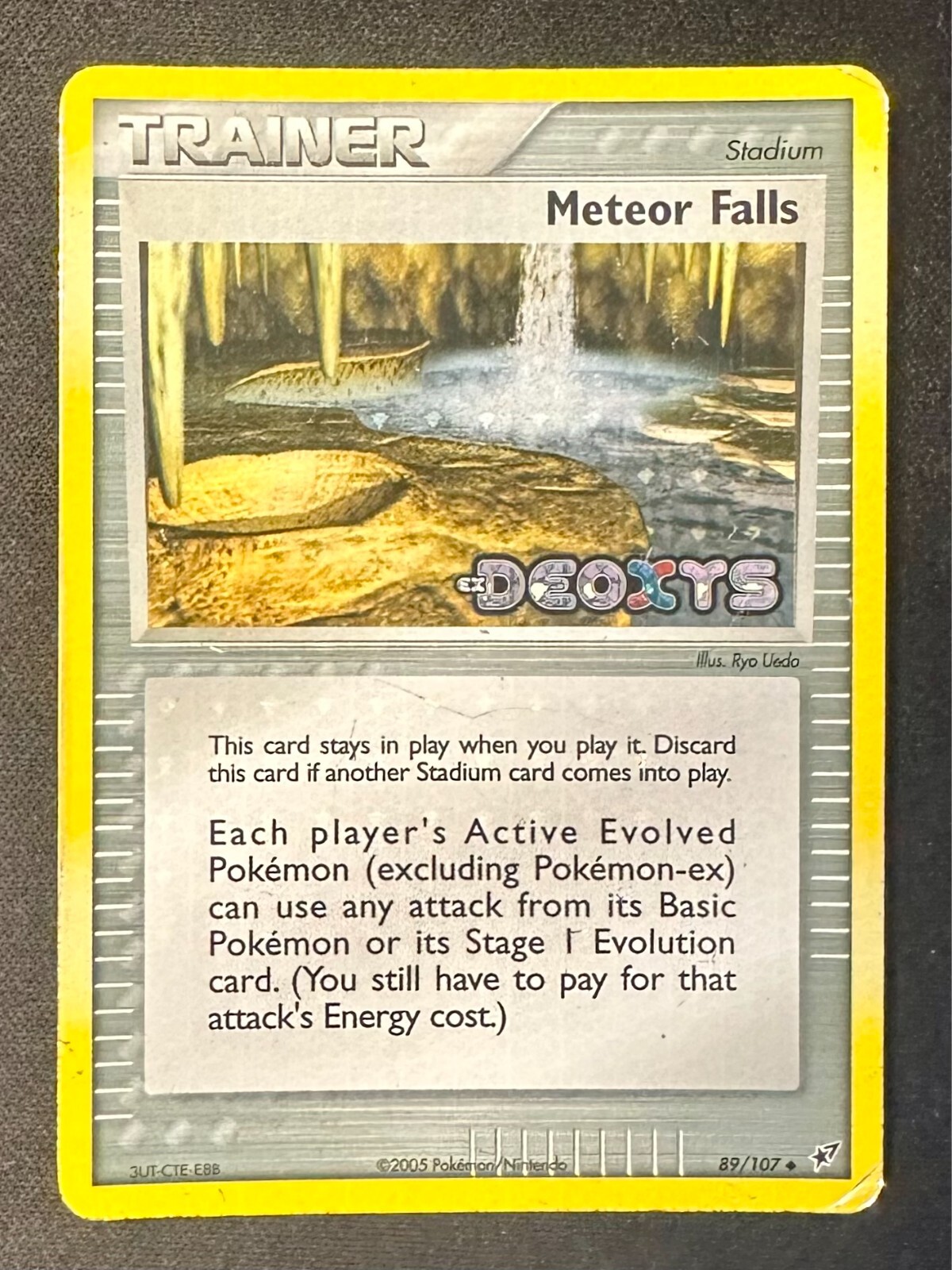 Meteor Falls 89/107 2005 EX Deoxys Pokemon Card TCG Reverse Holo Stamped - Mp
