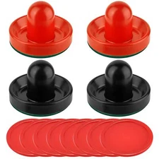 Air Hockey Pushers Pucks 4 Striker 8 Red Puck Pack Paddles Game Accessories