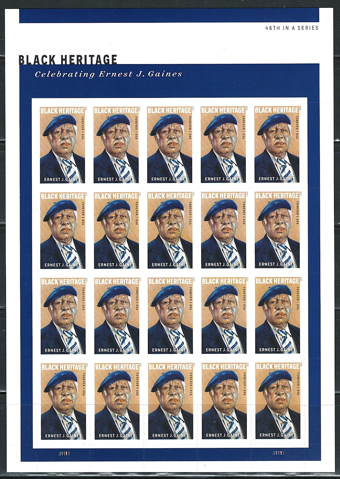 mint-us-ernest-j-gaines-pane-of-20-forever-stamps-scott-5753-mnh-ebay