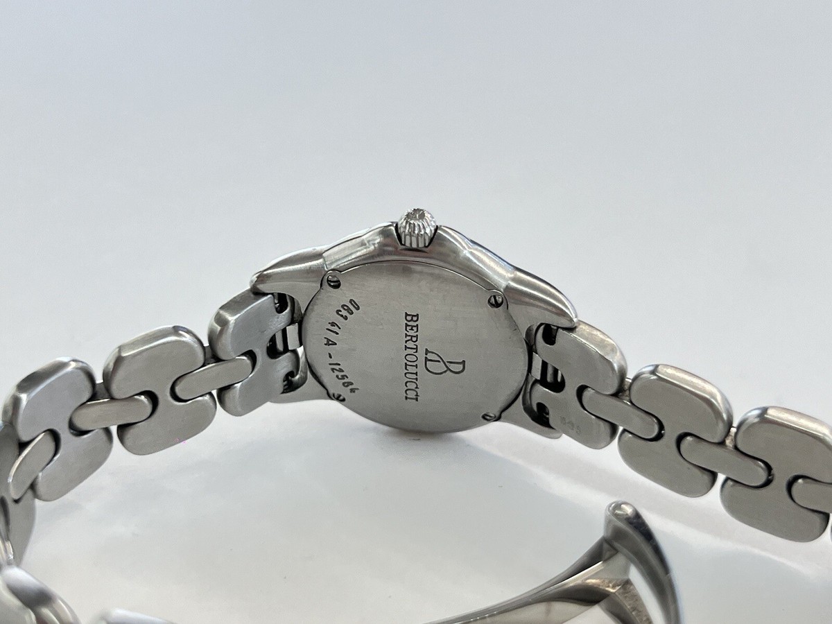 VINTAGE Bertolucci Pulchra Stainless Steel with diamonds around the face BERTOLUCCI Vir Watch Diamond Bezel 35mm S.S. Wristwatch  main image 2