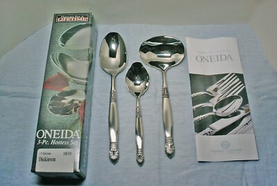 Oneida Dickinson 18/10 Stainless Steel 3 piece Hostess Set PRICE REDUCED