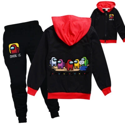 A4Z 6 KIDS® among us Jungen Mädchen Hoodies Top + Hosen Set Kinder Kapuzen Trainingsanzug🔥