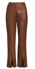 No Boundaries Juniors Pull On PU Flare Pants Size S 3-5 Brown