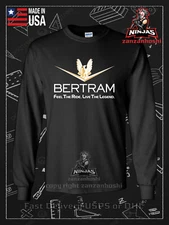 Bertram Yacht Feel the Ride Live the Legend Logo Men's Long Sleeve American Tees