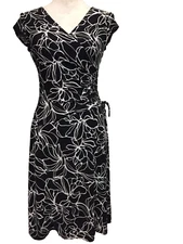 Jones Wear Dress, Size 4, Stretch, Cap sleeves, Runch left side, A-line