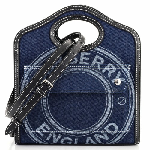 Burberry Logo Pocket Tote Denim Mini 