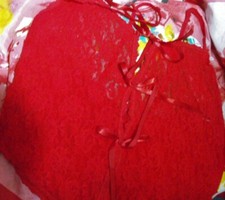 NEW HANKY PANKY 488406X RED AFTER MIDNIGHT CROTCHLESS RIBBON TIE BODYSUIT 3X