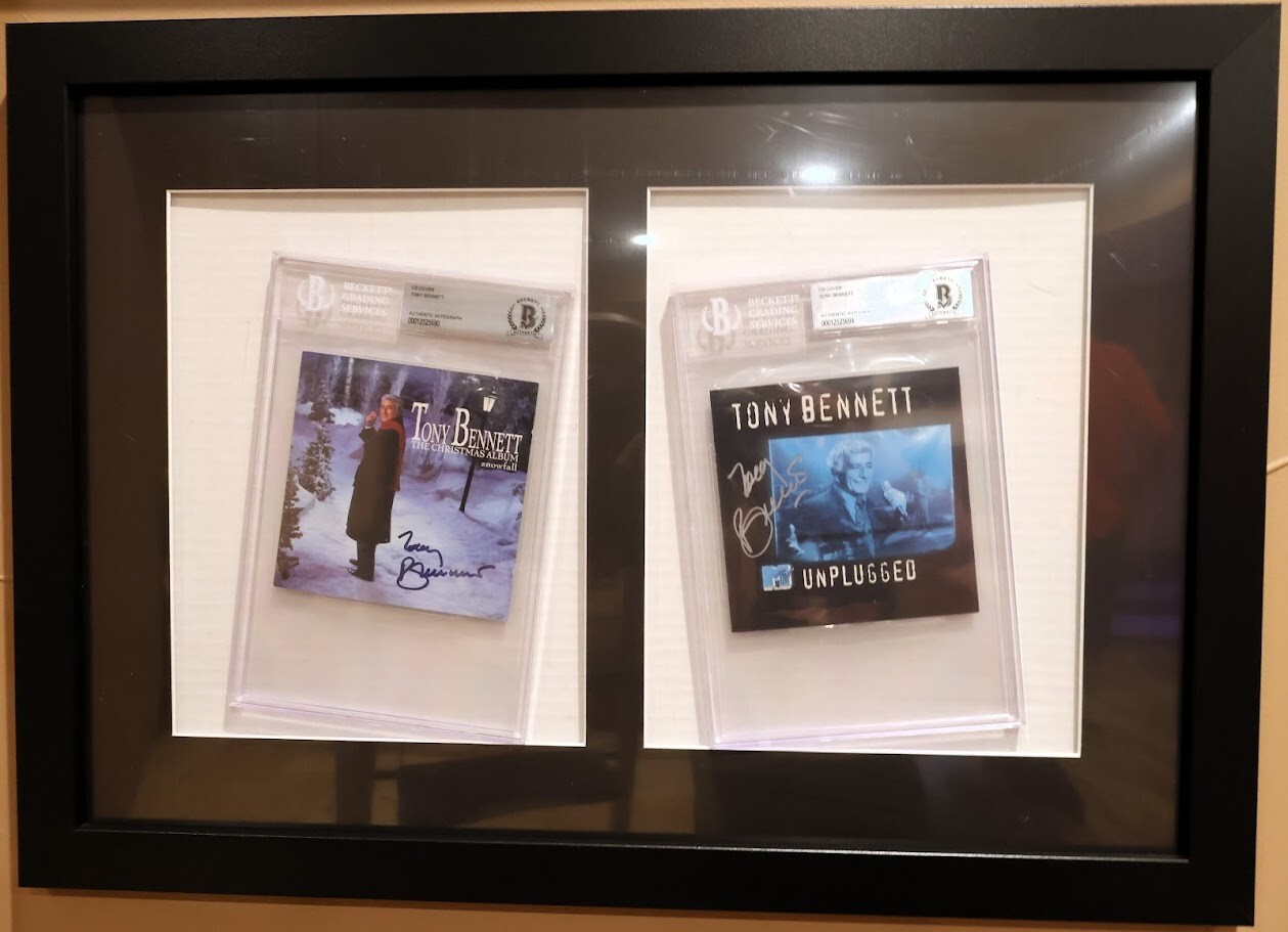 Tony Bennett Dual Autographed DVD Covers | Framed | BAS COA