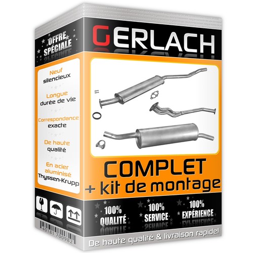 Silencieux Intermédiaire BMW 3 E30 1.8 105/90cv 1982-1990 - BFC - Neuf - Kit Inclus