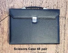 Scissors Case Salon Scissor Display 48 pair Barber Shears Holder Brown Case