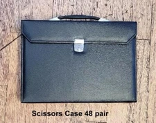 Scissors Case Salon Scissor Display 48 pair Barber Shears Holder Brown Case
