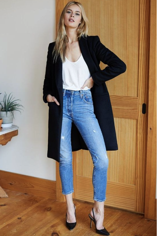 ZARA Women New WOOL BLEND MASCULINE COAT SINGLE BUTTON BLACK 2048