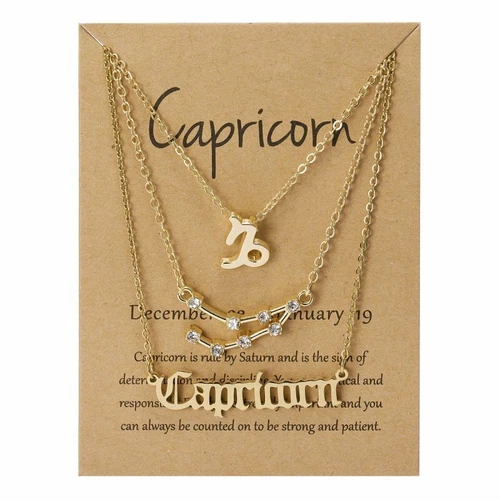 3Pcs/Set 12 Constellations Pendant Necklace Horoscopes Zodiac Women Choker - Picture 43 of 48