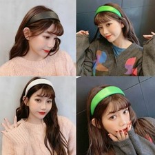 1pc Wrinkled Faux Leather Hairbands Wide Hairhoops Headwear Women Hair Accessori