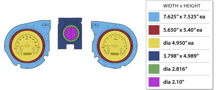 Dakota Digital 69 Chevy Chevelle El Camino Medidores Analógicos y Reloj VHX-69C-CVA-K-B Foto 4 de 4