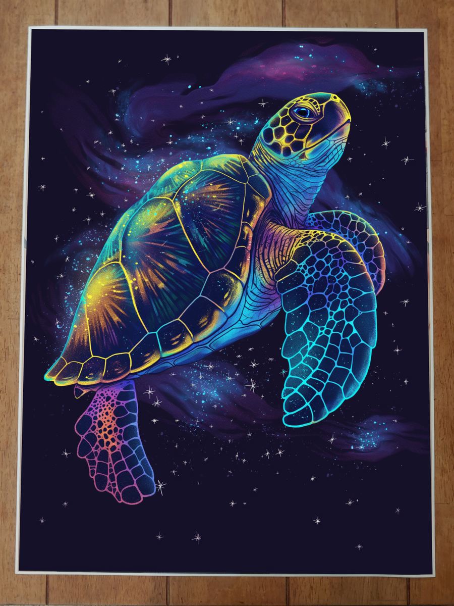 Cosmic Turtle in Space Poster 18x24in
