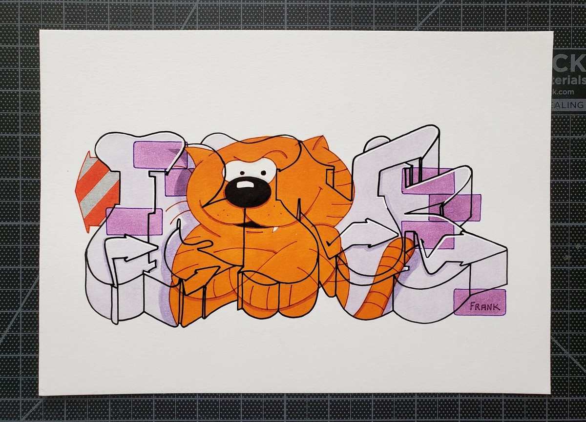 fromグラフィティーアート Frank Graffiti Art Original 8.3x11.7 Heathcliff Animation Abstract