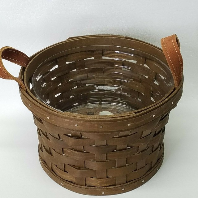 Longaberger 2014, SMALL BUSHEL Basket w/ Protector, Vintage stain