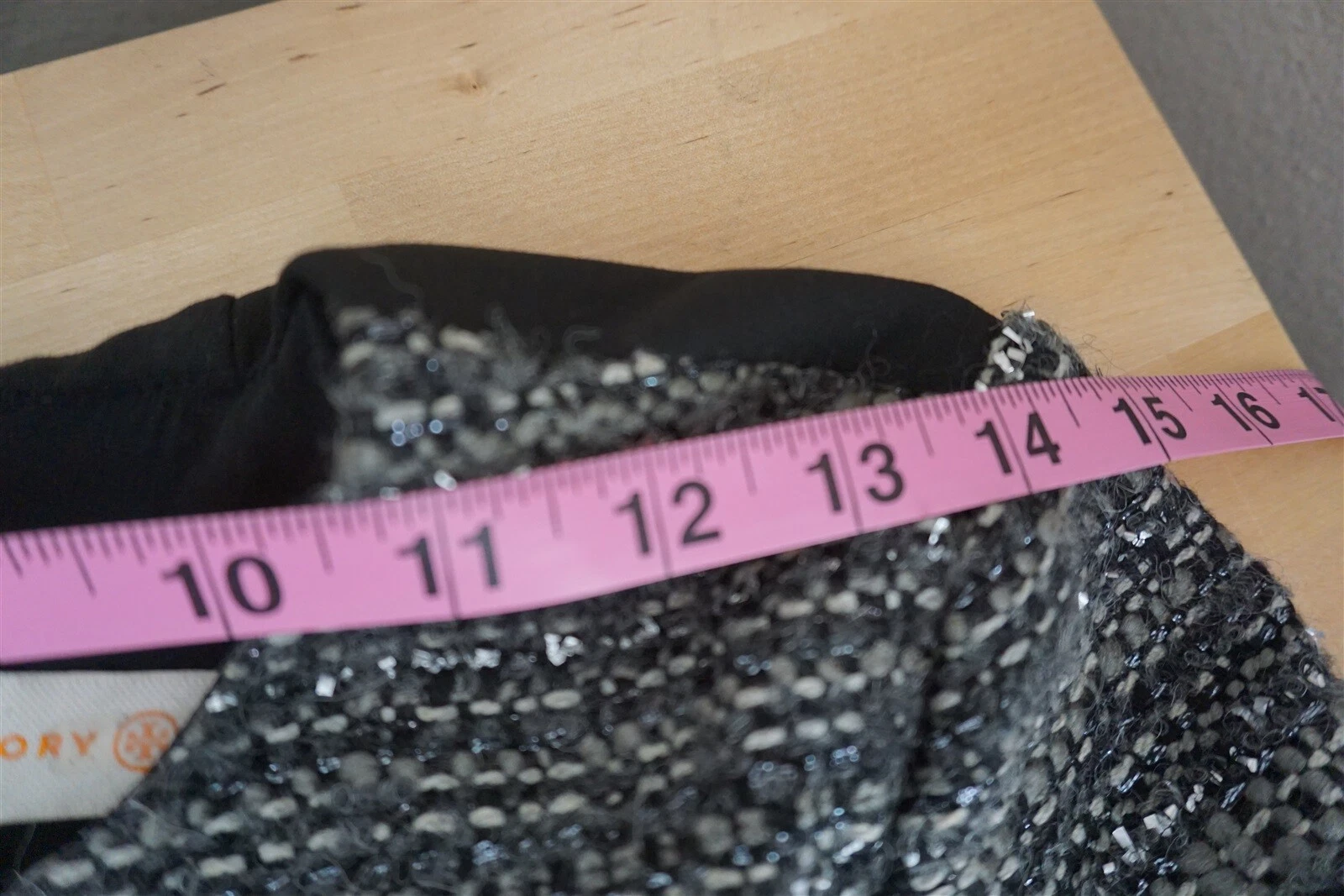 Abito Tory Burch Deandra tweed nero granito metallizzato cambio taglia 2