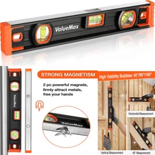 ValueMax 16-Inch Torpedo Level Magnetic Level Tool w/ High-visibility Bubbles