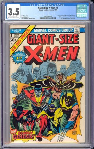 X-Men taglia gigante #1 prima app. Nuovo X-Men Wolverine Età del Bronzo Marvel 1975 CGC 3,5 - Foto 1 di 2
