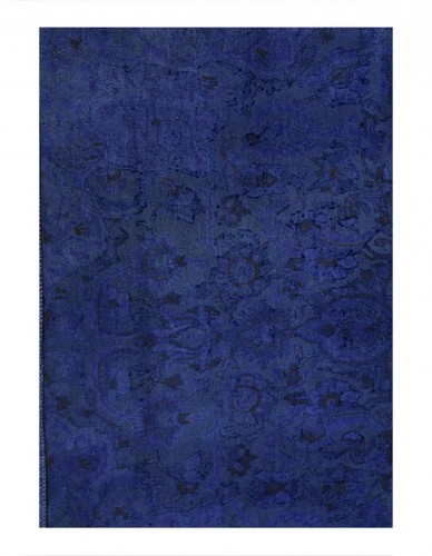 Tappeto blu overdyed annodato a mano 2'8"X 5'1" - Foto 2 di 4