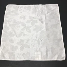 Spode Christmas Napkins Damask White Satin Fabric Holly Pine 17 x 17 New