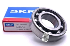 SKF 6206 C3 DEEP GROOVE BALL BEARING, OPEN, NO SEALS 30x62x16 mm