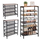 Mesh Shoe Storage Rack Stacking Cabinet Footwear Organizer Tilted/Leveled Shelf