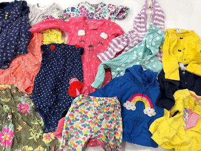 14 Piece Baby Girl Mixed Outfits Size 9 Months Mixed Brands and Colors