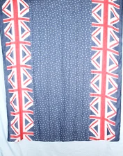 NWT AMIEE LYNN Patriotic UNITED KINGDOM UK Union Jack FLAG DESIGAN Woven SCARF