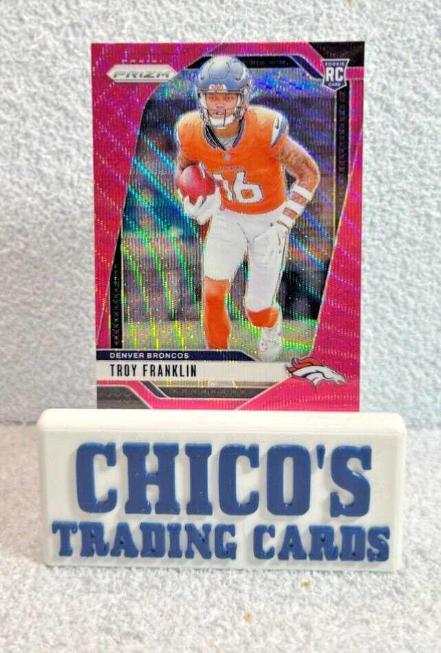 2024 Panini Prizm Football Troy Franklin Pink Wave Prizm #393 RC Rookie Broncos