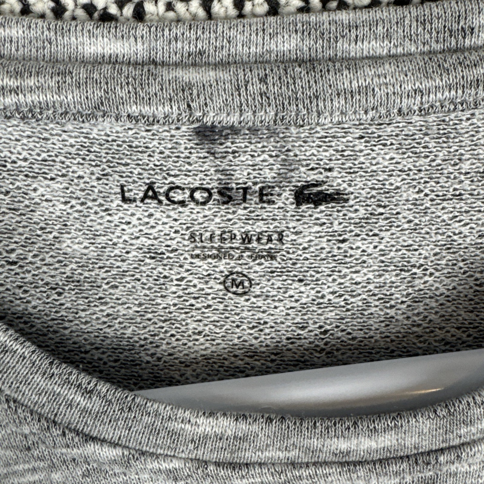 Lacoste Sleepwear Long Sleeve Shirt Mens Medium Front Pocket Gray thumbnail 4