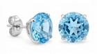 GENUINE 8.76 Cts AQUAMARINE STUDS EARRINGS 14K WHITE GOLD - Free Appraisal - NWT — photo 4