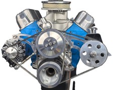 Small Block Ford 289 302 Sbf Serpentine Conversion Kit 4 Bolt Crank Saginaw