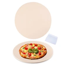 14 Inch Pizza Stone Cordierite Baking Stone for Oven & Grill, Heavy Duty BBQ ...