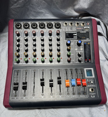 Phenyx Pro PTX-20 6-Channel Audio Mixer Sound Board System Bluetooth USB Effects