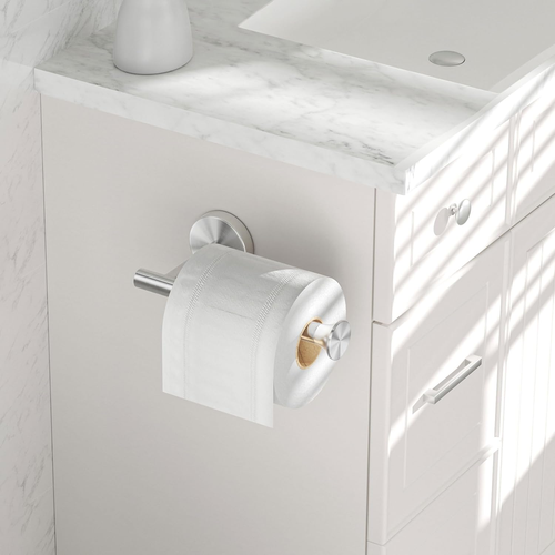 Porta Carta Igienica da Parete Acciaio Inox Nichel Spazzolato Bagno Telo Ro - Foto 2 di 12