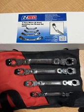 EZ Red LW4M 4 Piece Metric Ratcheting Line Wrench Set. BRAND NEW!