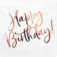 Happy Birthday WeißE Servietten 33X33Cm 20 Stk. Geburtstag