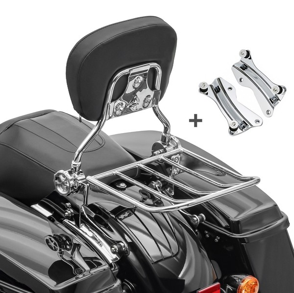 Sissy Bar + GepäCkträGer + Docking-Kit FüR Harley Davidson CVO Limited 14-22 Chr-image