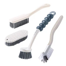 Multi-Purpose Scrub Brush Set - 4 Pack Kitchen Cleaning Brushes with Stiff Br...
