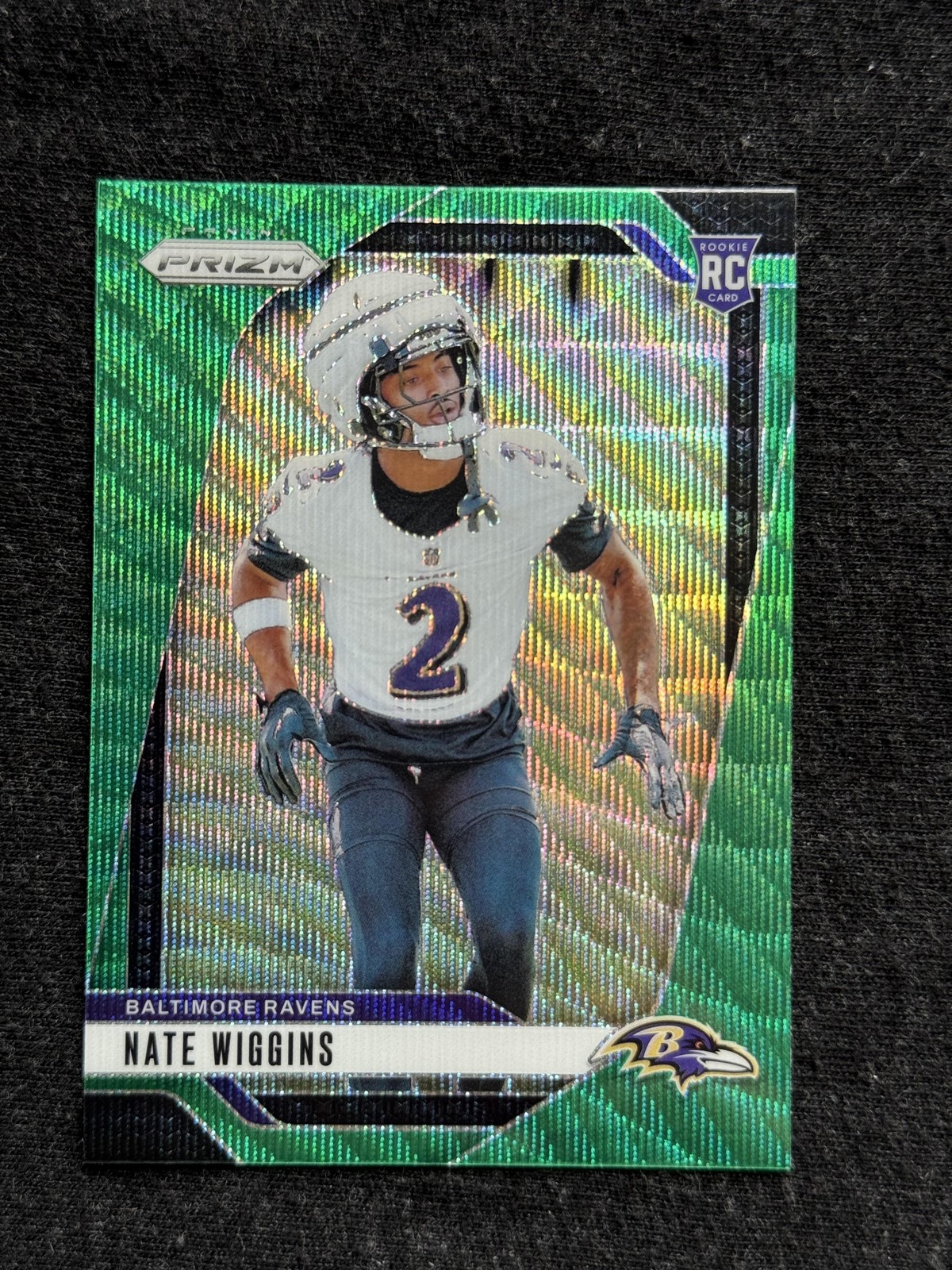 2024 Panini Prizm #380 Nate Wiggins Green Wave Rookie Baltimore Ravens