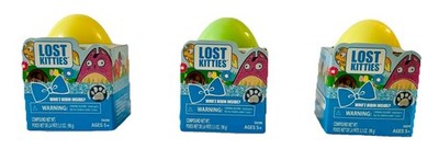 Lost Kitties Sparkle Who'z Hidin Inside 2 Yellow 1 Green Lot of 3