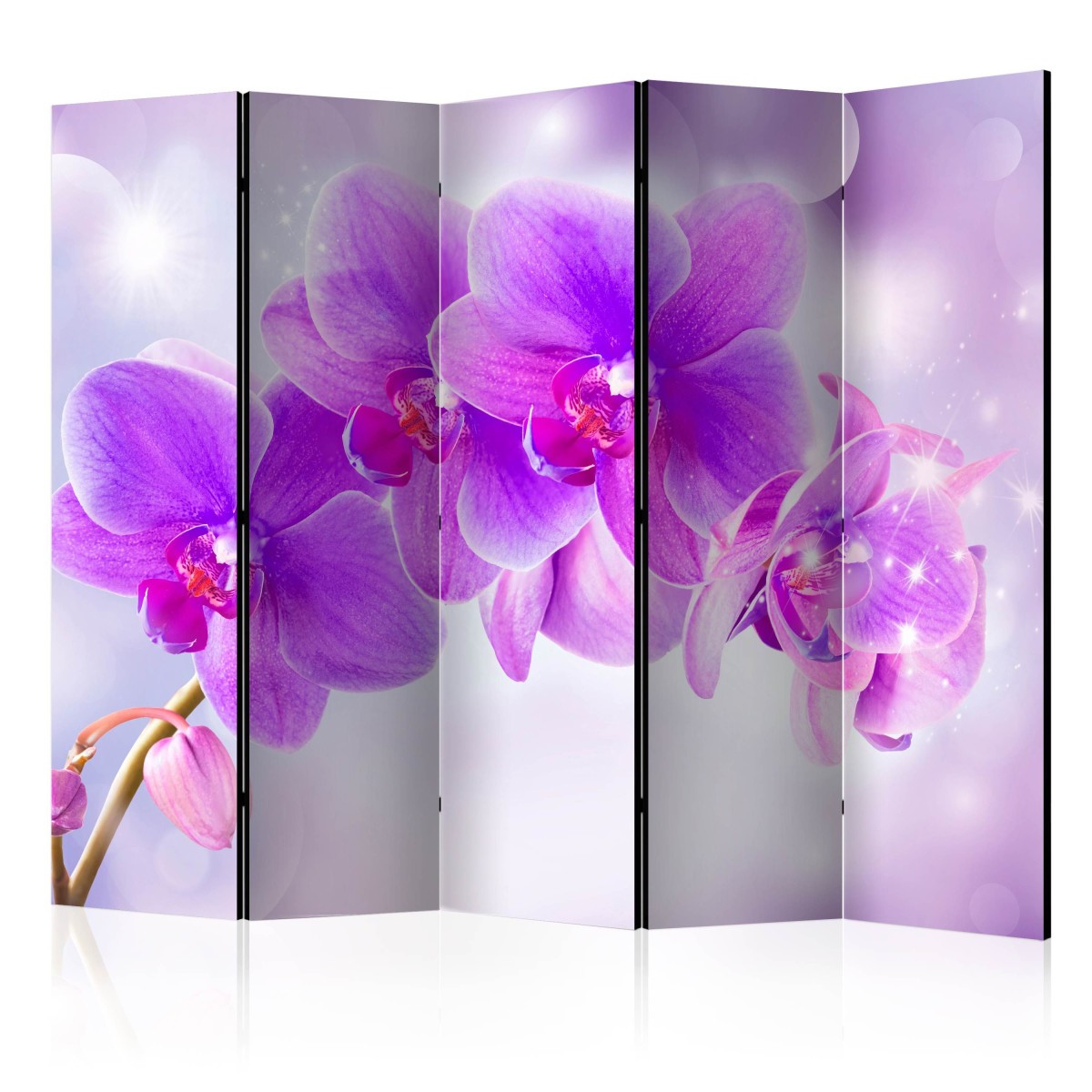 Paravent 5 volets Purple Orchids 172x225cm haut de gamme impression grand format