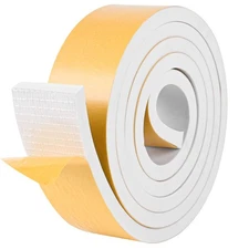 Kikerike Self Adhesive Foam Tape Weatherstrip 2in x 3/8in x 6.5Ft High Densit...