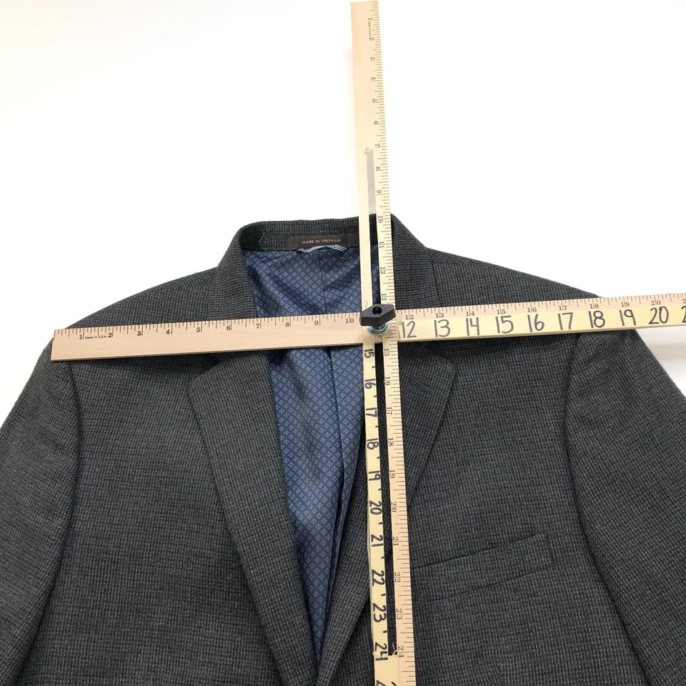 Jaqueta casaco esportivo Greg Norman masculina 42 L cinza 100% lã mistura cotovelo botão remendo - Imagem 4 de 4