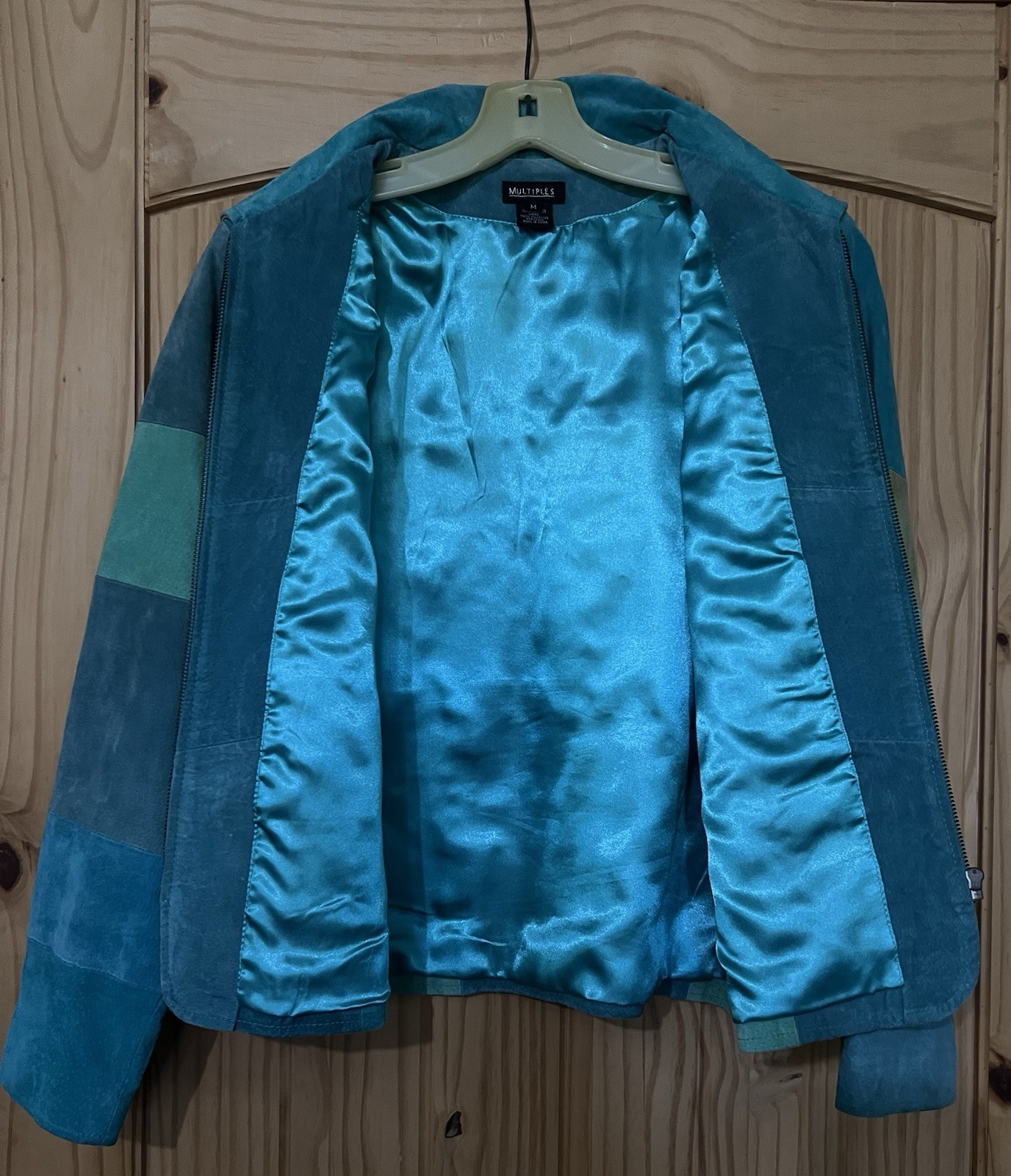 Vintage Suede Patchwork Collared Full Zip  90’s P… - image 4